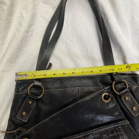 Black Leather Tote by Arnold Churgin - Picture 4 of 13